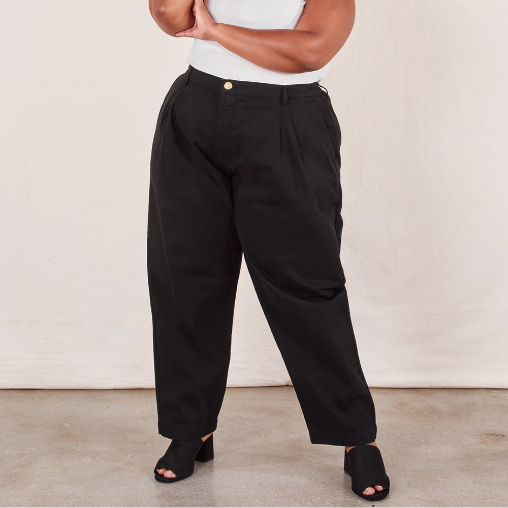 Big Bud Press trousers in Basic Black, size 1XL petite